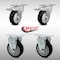 Service Caster 4 Inch SS Black Polyurethane Top Plate Caster Lock Brake 2 Rigid SCC, 2PK SCC-SSTTL20S414-PPUB-BLK-2-R-2 - alternate 2